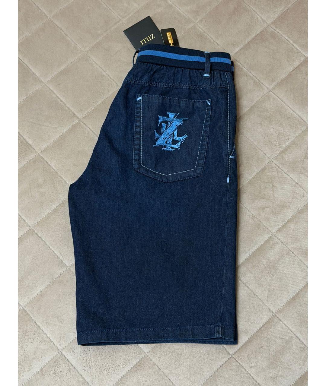 ZILLI Темно-синие хлопко-эластановые шорты, фото 7