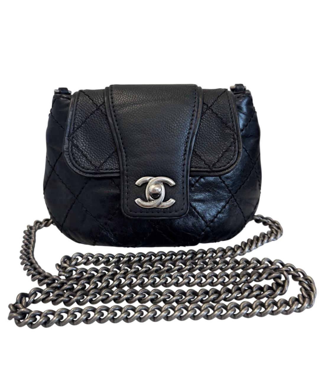 CHANEL Черная кожаная сумка через плечо, фото 9