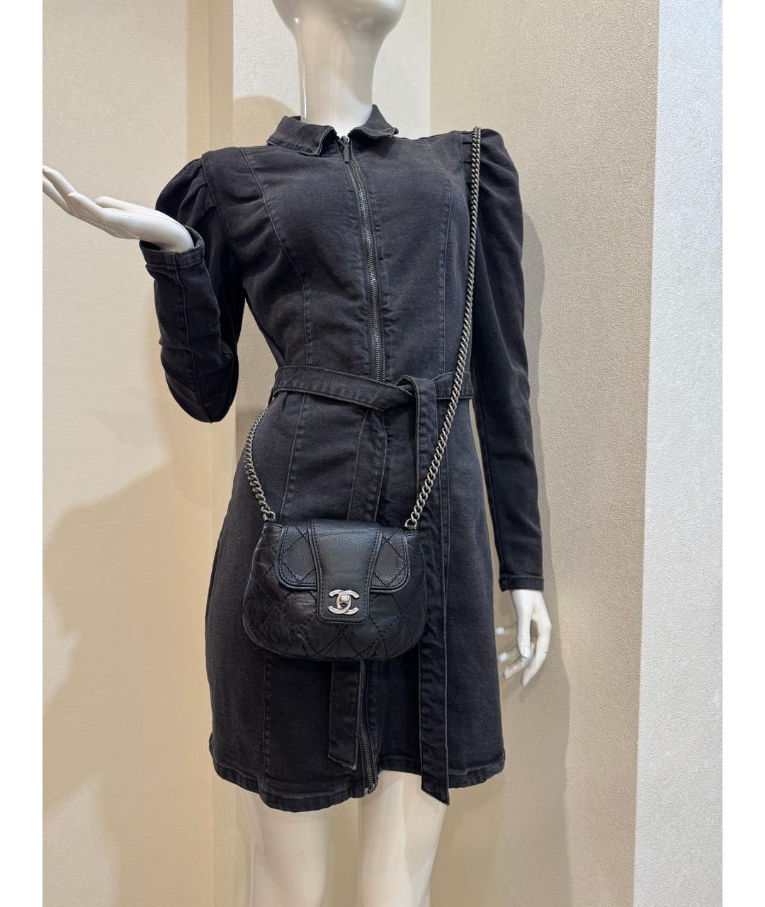 CHANEL Черная кожаная сумка через плечо, фото 5