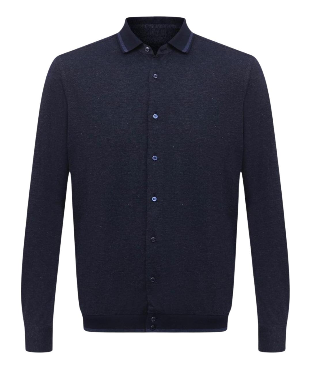 ZILLI Темно-синяя кэжуал рубашка, фото 1