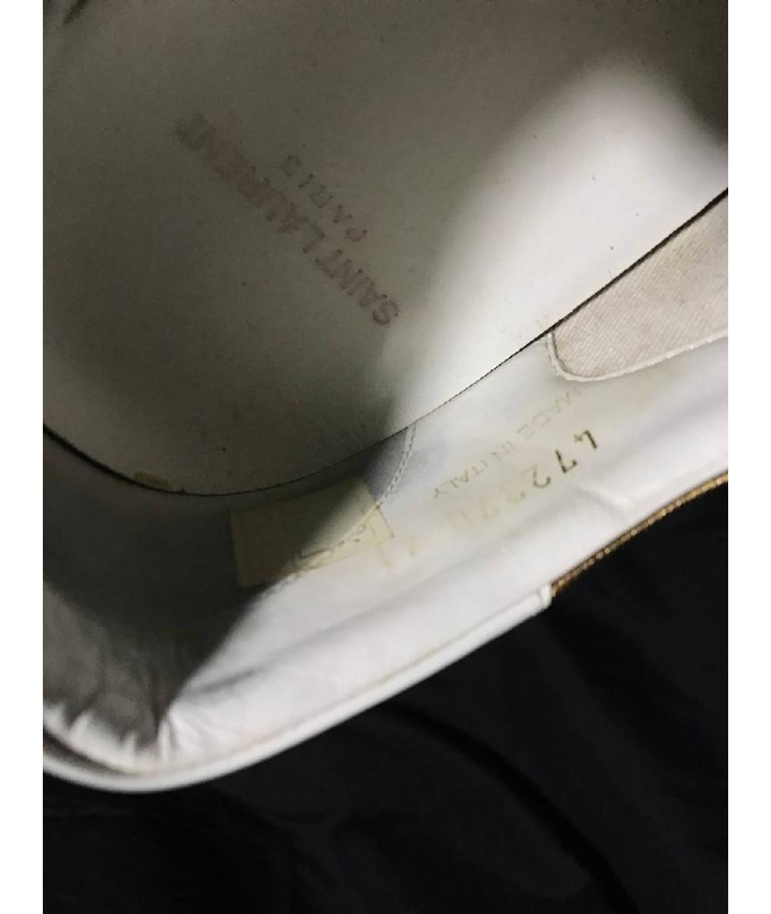 SAINT LAURENT Золотые кожаные низкие кроссовки / кеды, фото 5