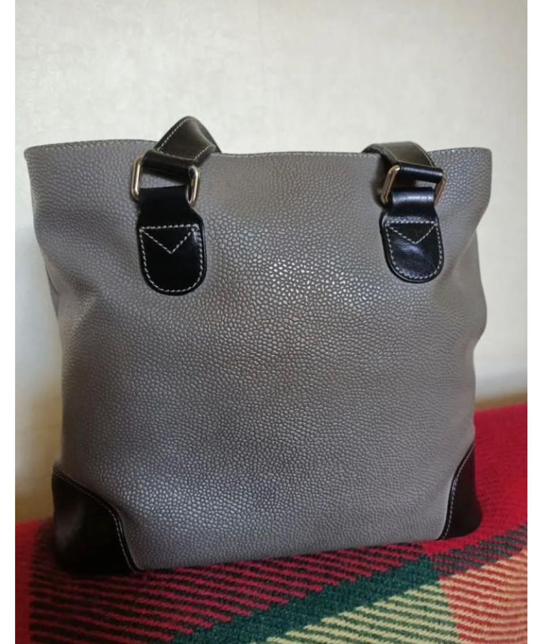 BRIC'S Антрацитовая кожаная сумка тоут, фото 2