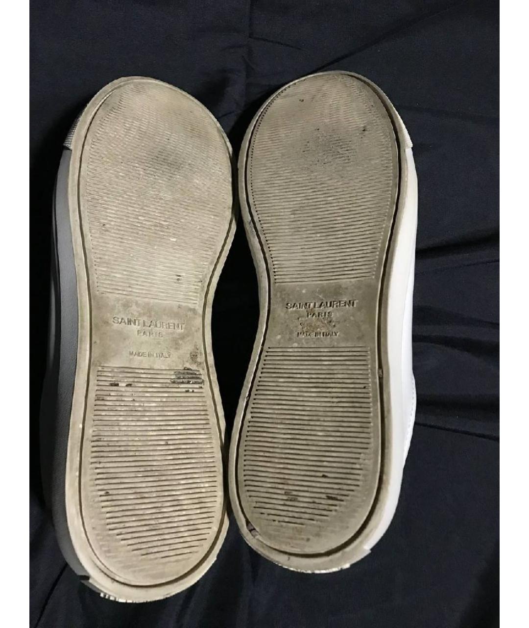SAINT LAURENT Белые кожаные кеды, фото 7