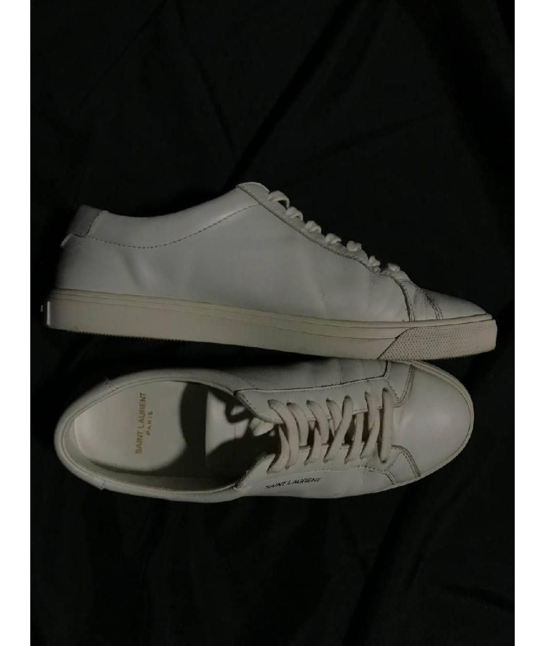 SAINT LAURENT Белые кожаные кеды, фото 10