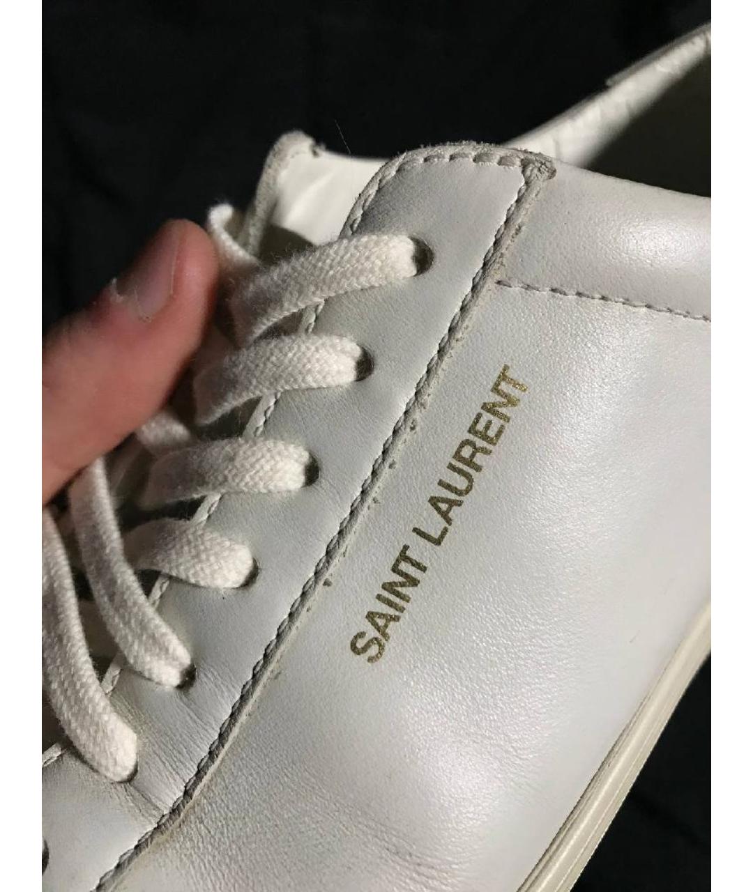 SAINT LAURENT Белые кожаные кеды, фото 3