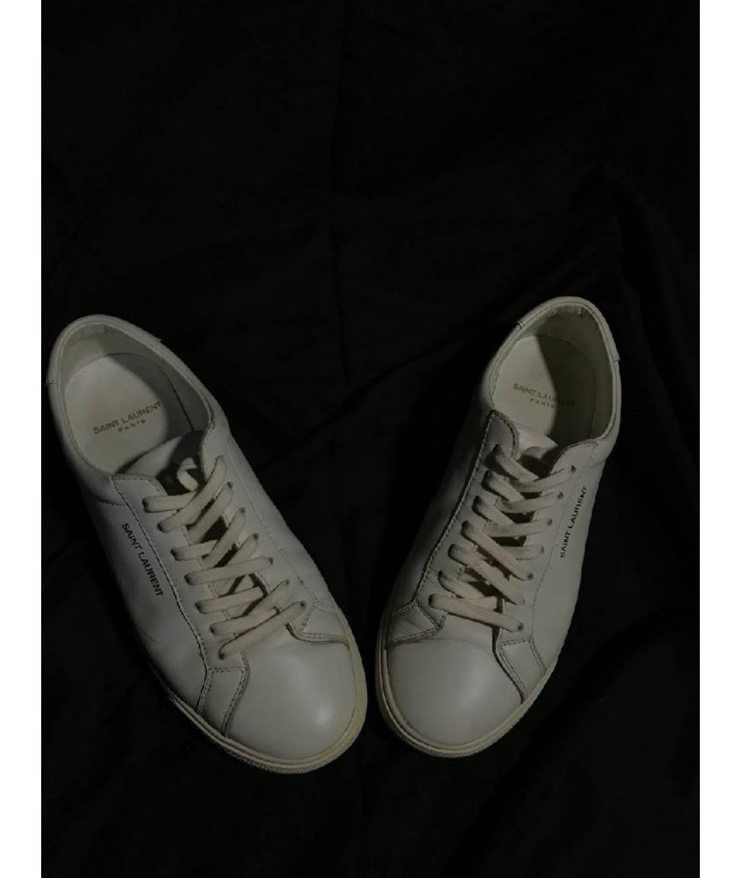 SAINT LAURENT Белые кожаные кеды, фото 2