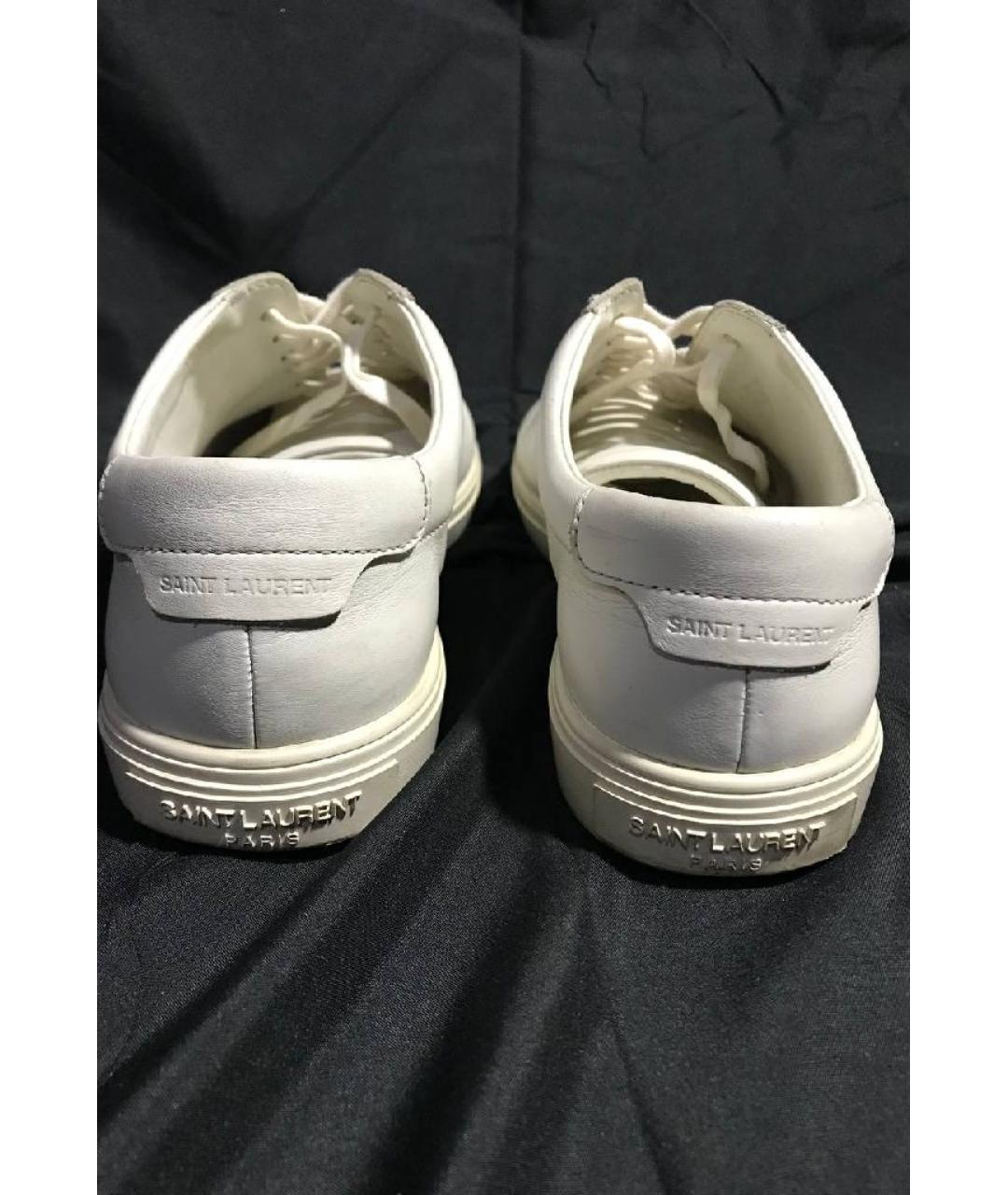 SAINT LAURENT Белые кожаные кеды, фото 4
