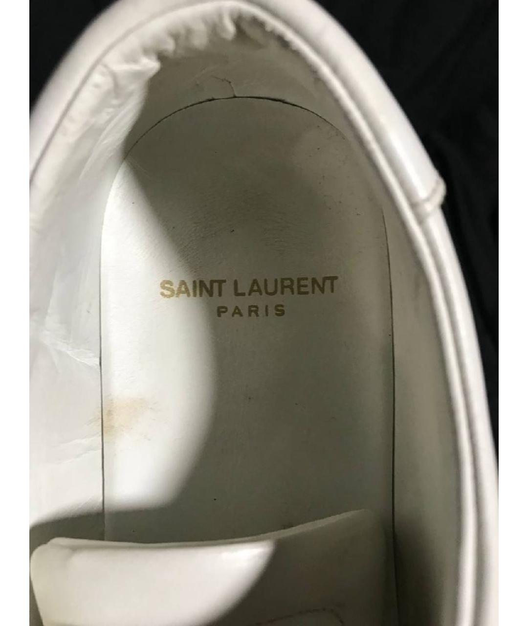 SAINT LAURENT Белые кожаные кеды, фото 5
