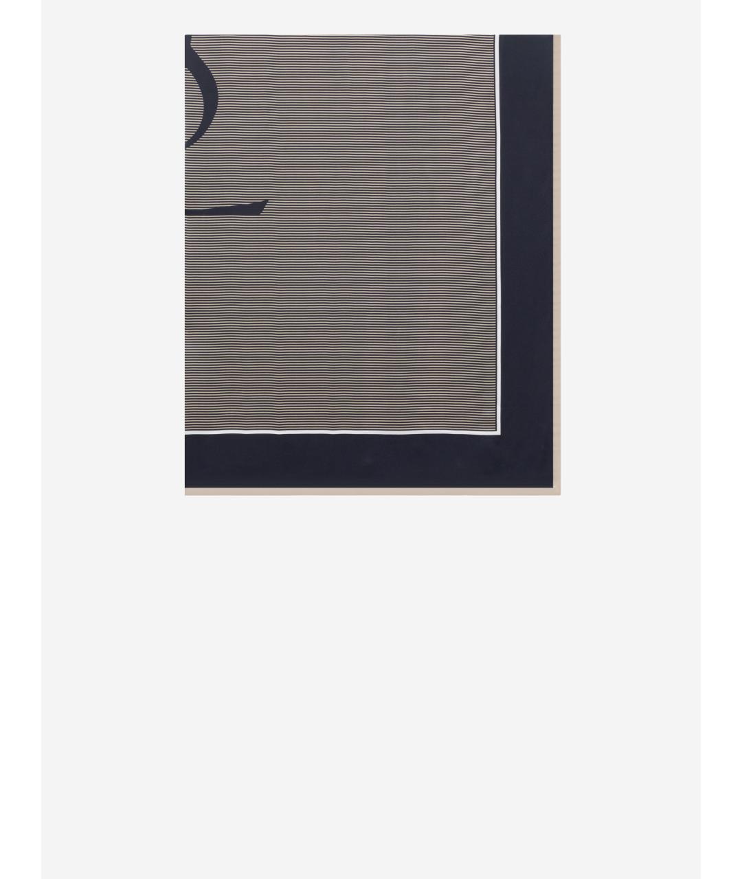 SAINT LAURENT Синий шелковый шарф, фото 3