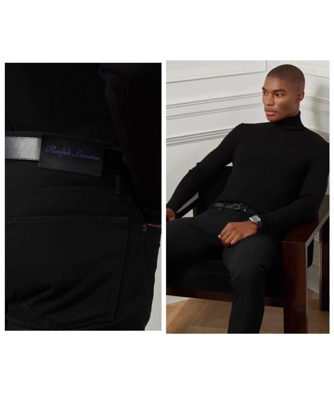 RALPH LAUREN PURPLE LABEL Черные хлопковые джинсы, фото 3
