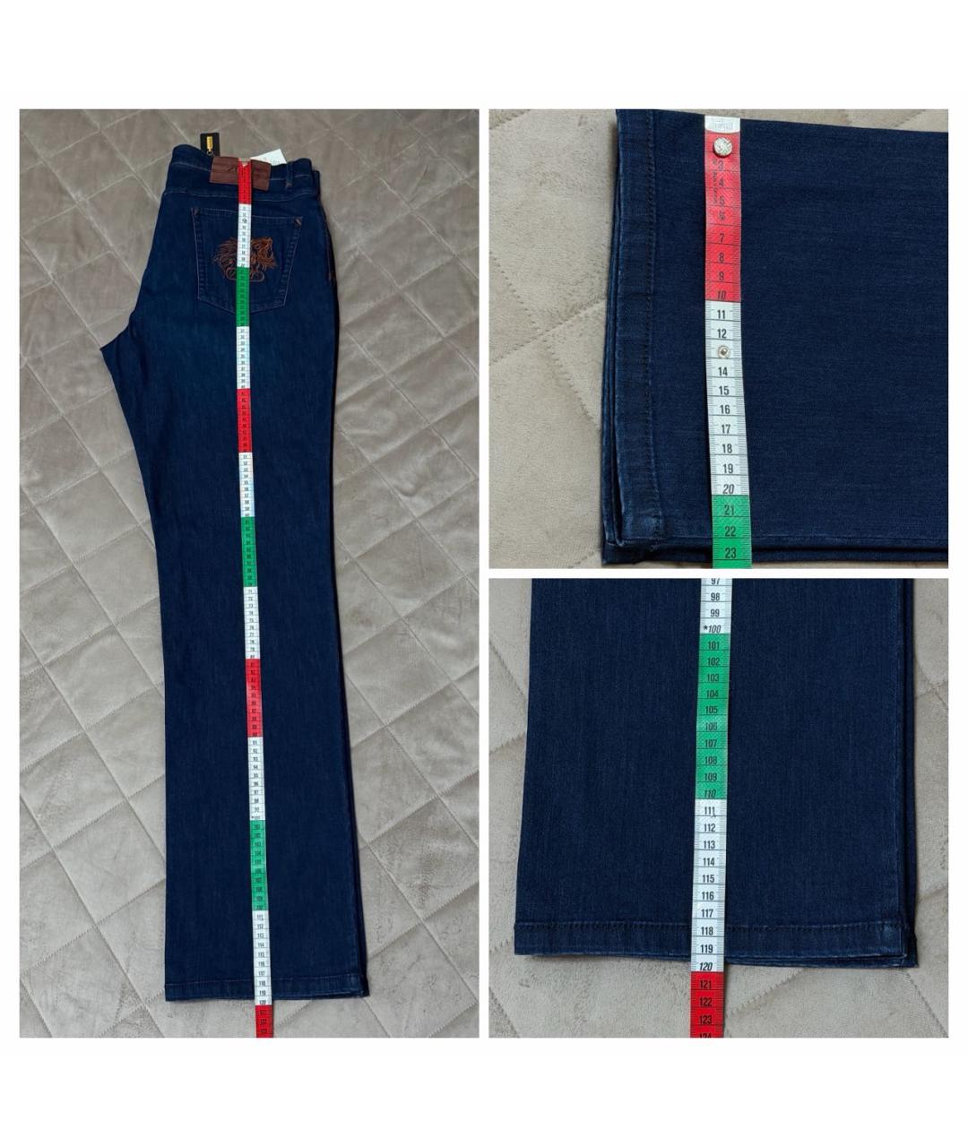 ZILLI Темно-синие хлопко-эластановые прямые джинсы, фото 7