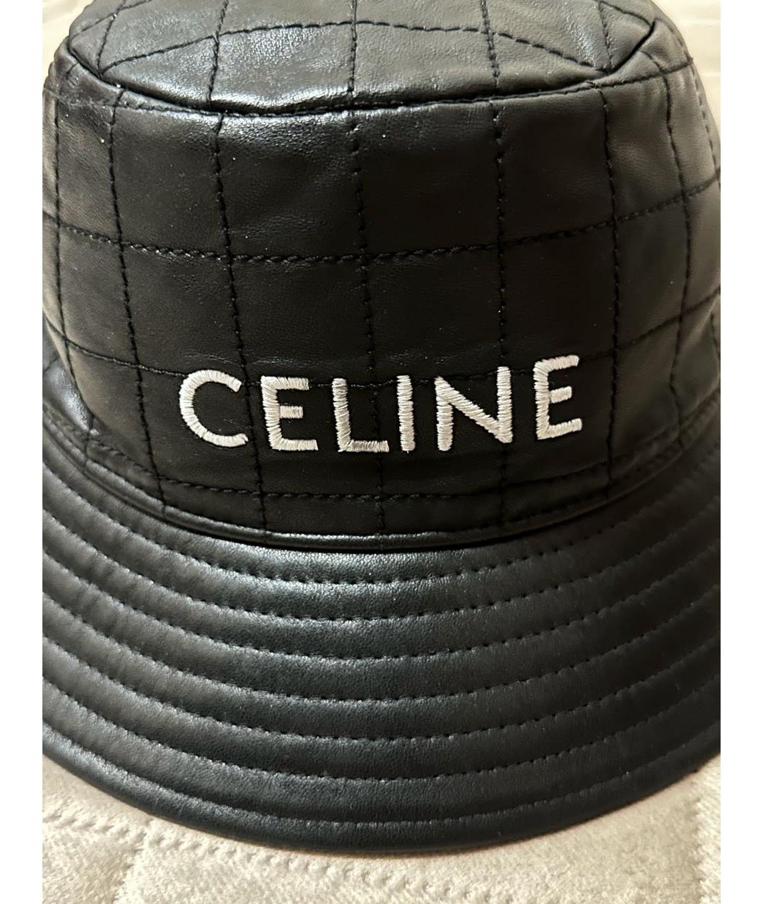 CELINE Черная кожаная панама, фото 3