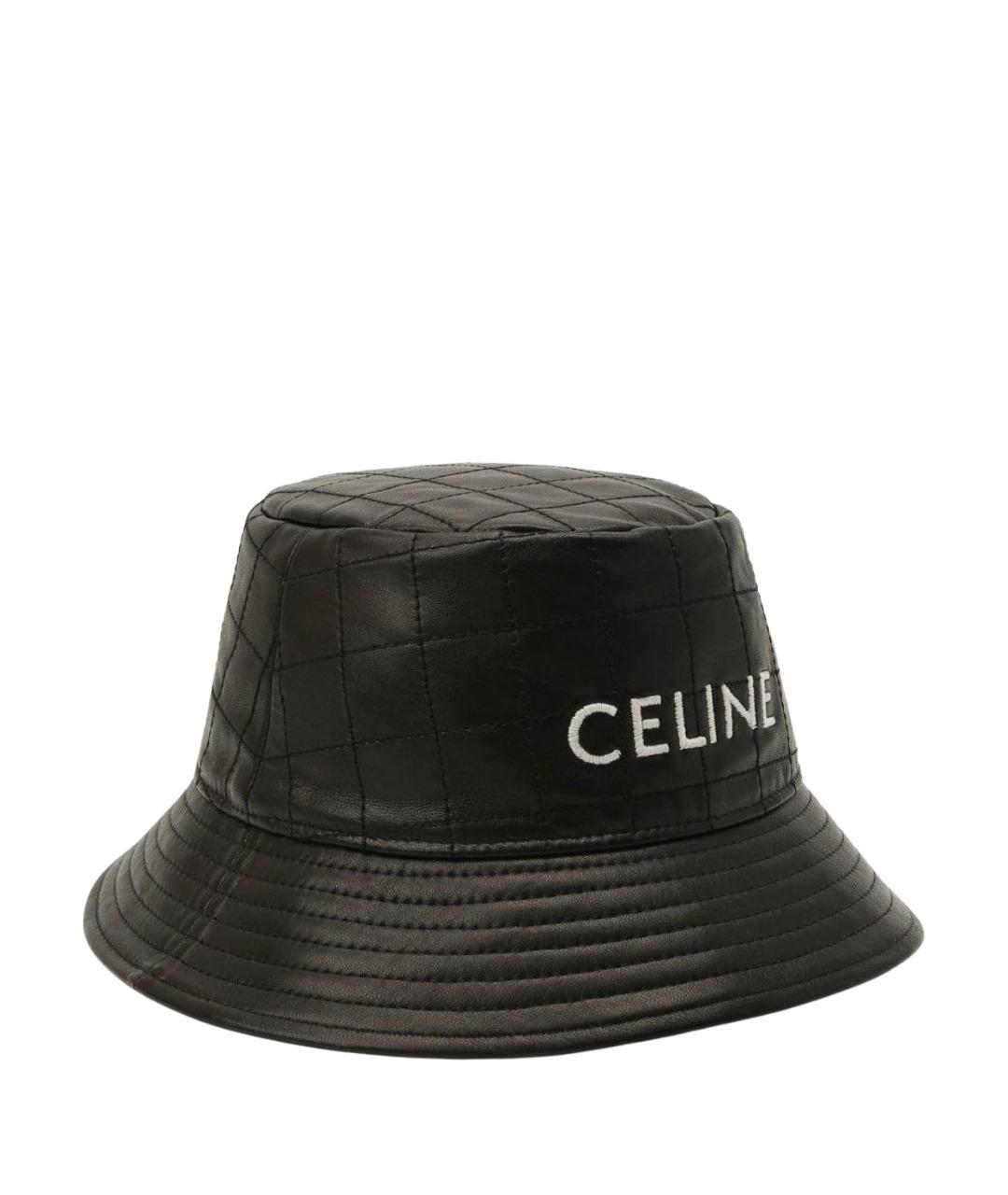 CELINE Черная кожаная панама, фото 1