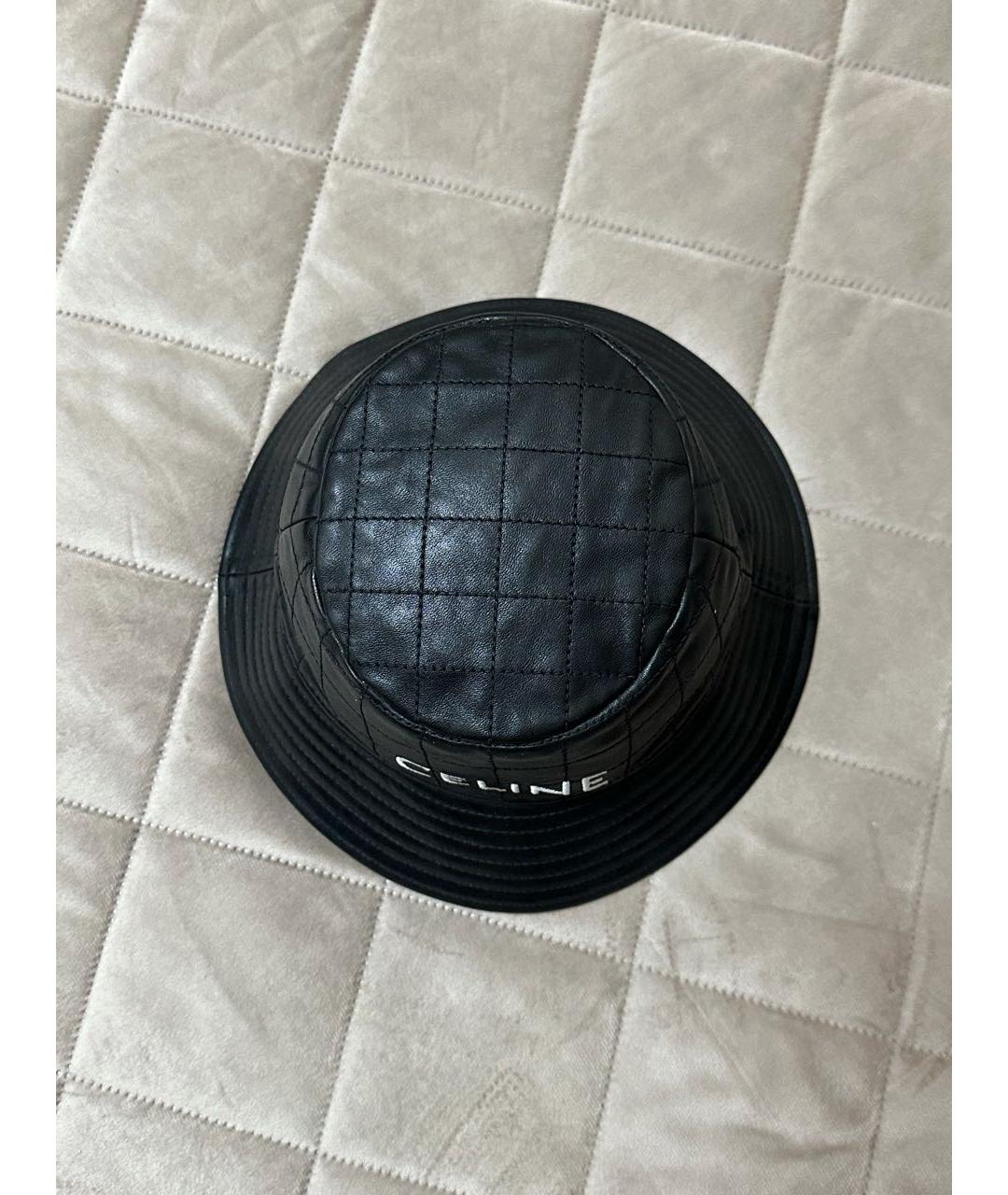 CELINE Черная кожаная панама, фото 6