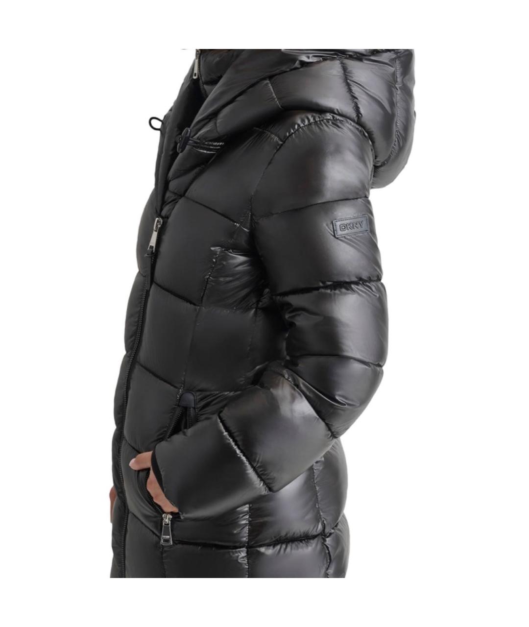 DKNY Черный полиэстеровый пуховик, фото 4