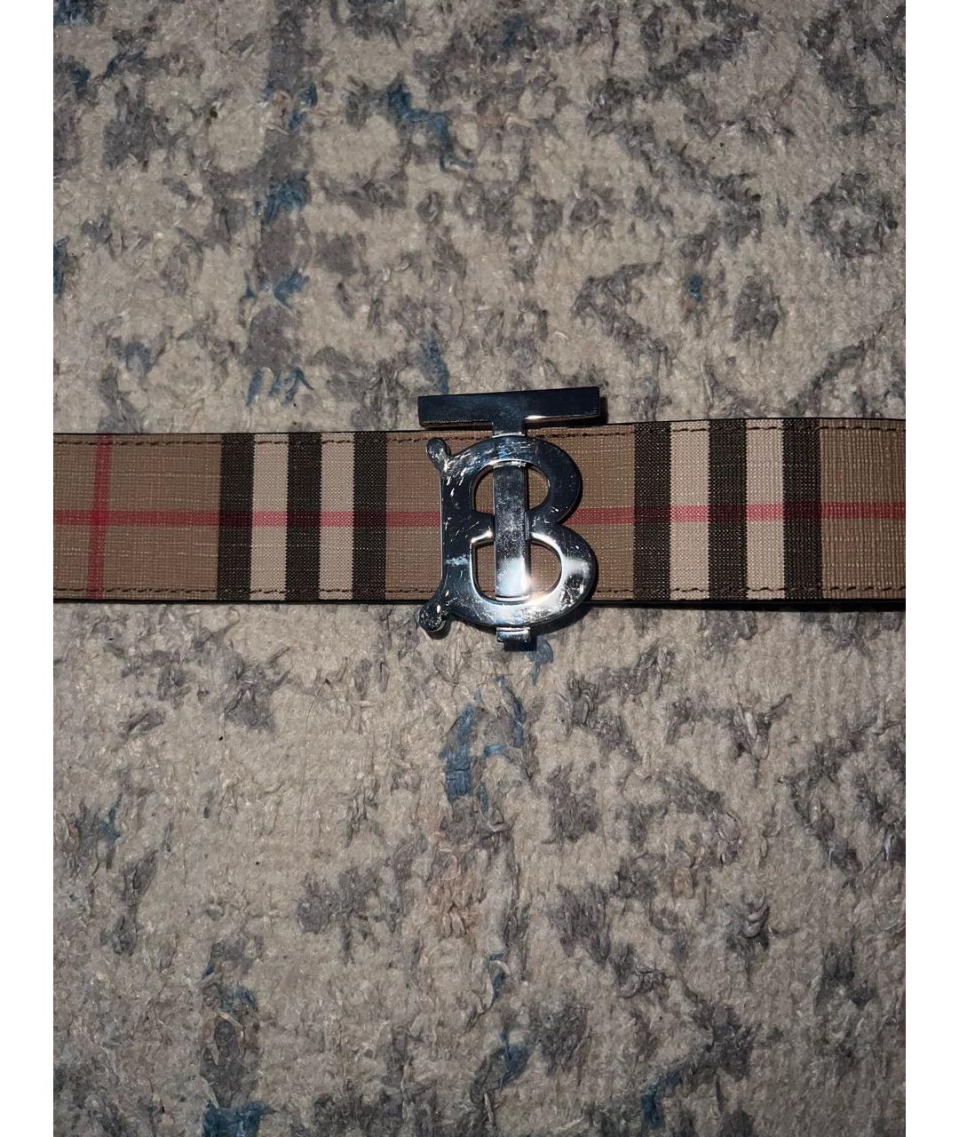 BURBERRY Бежевый кожаный ремень, фото 2
