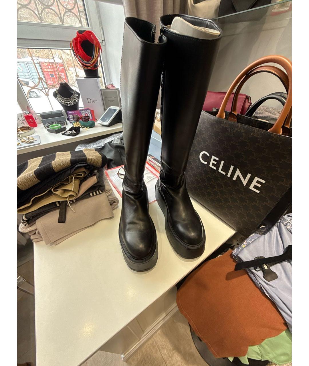 VALENTINO Черные кожаные сапоги, фото 3