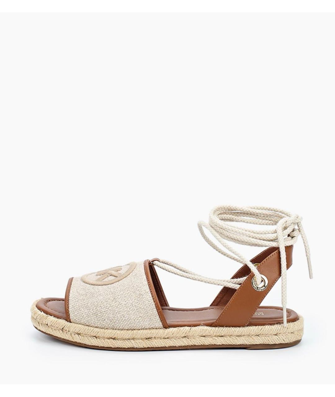 MICHAEL KORS Бежевые кожаные босоножки, фото 8