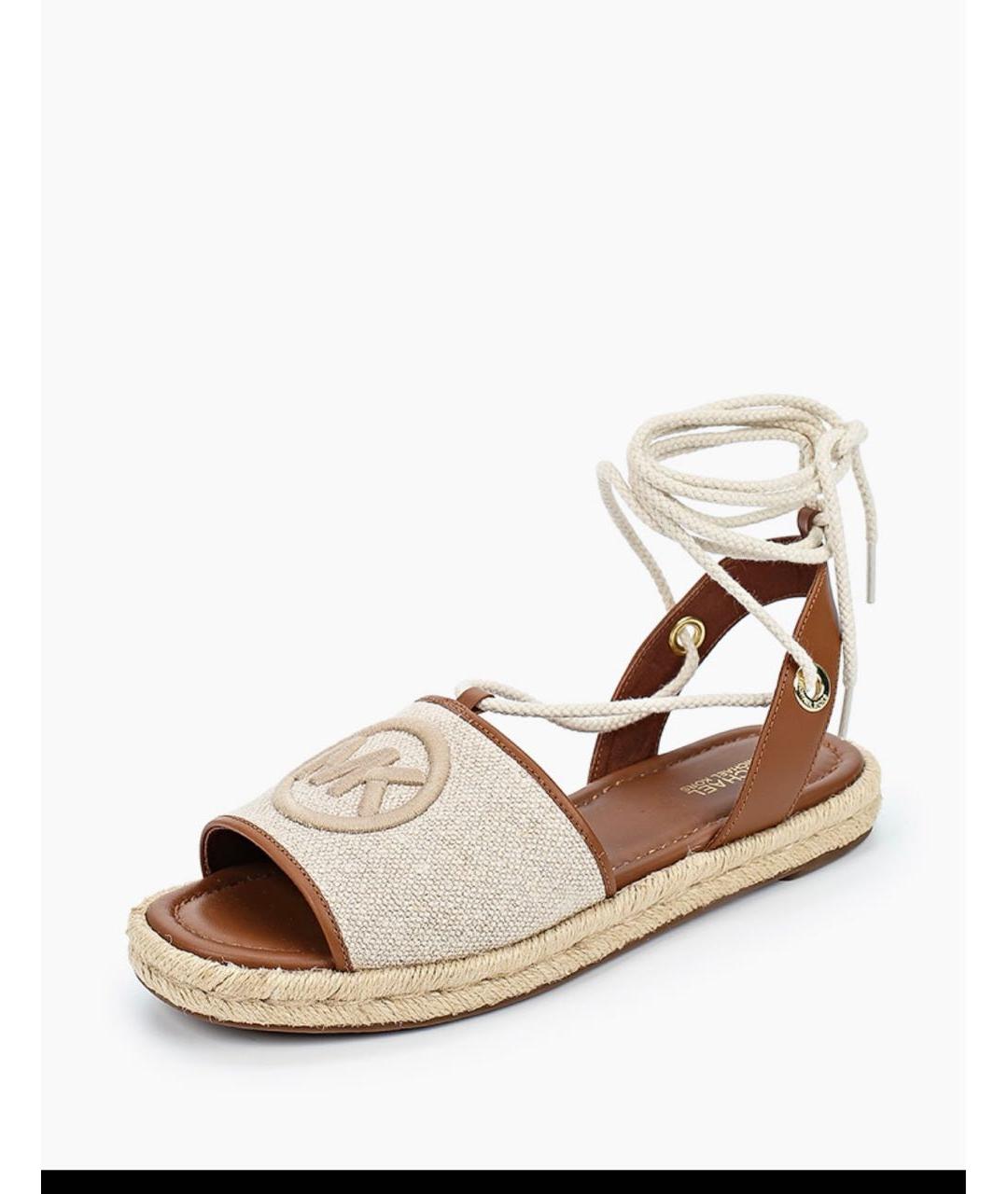 MICHAEL KORS Бежевые кожаные босоножки, фото 2