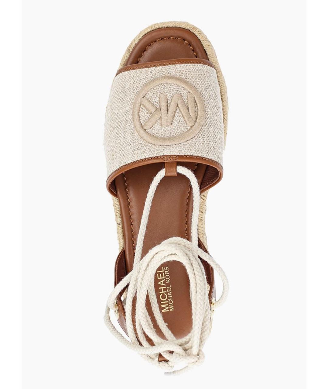 MICHAEL KORS Бежевые кожаные босоножки, фото 3