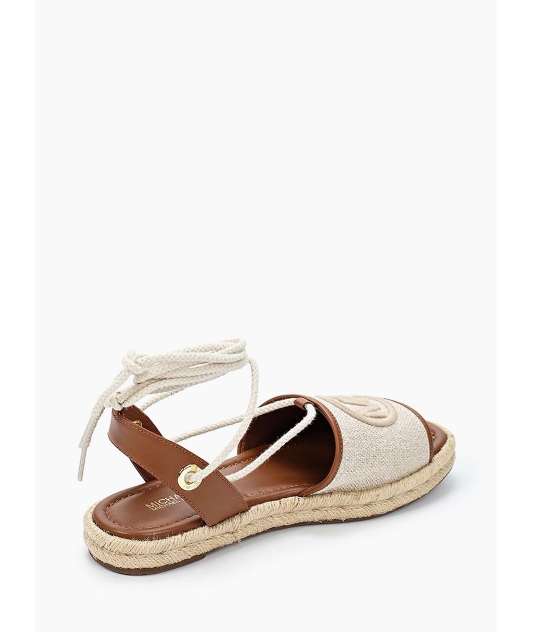 MICHAEL KORS Бежевые кожаные босоножки, фото 4