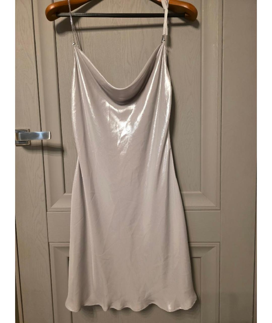 DIESEL Серебряное полиэстеровое повседневное платье, фото 7