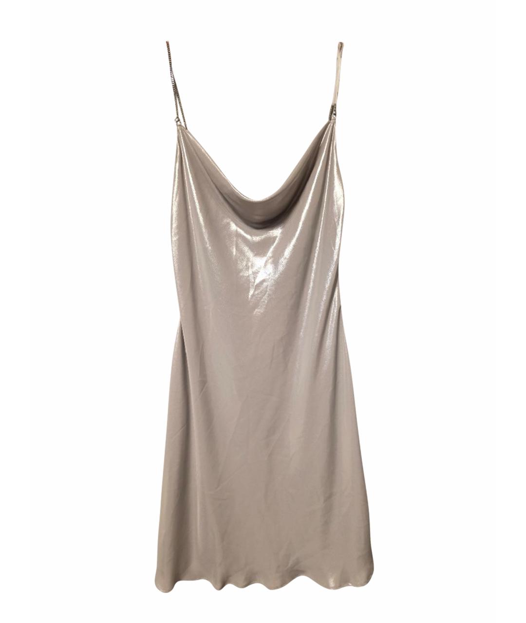 DIESEL Серебряное полиэстеровое повседневное платье, фото 1