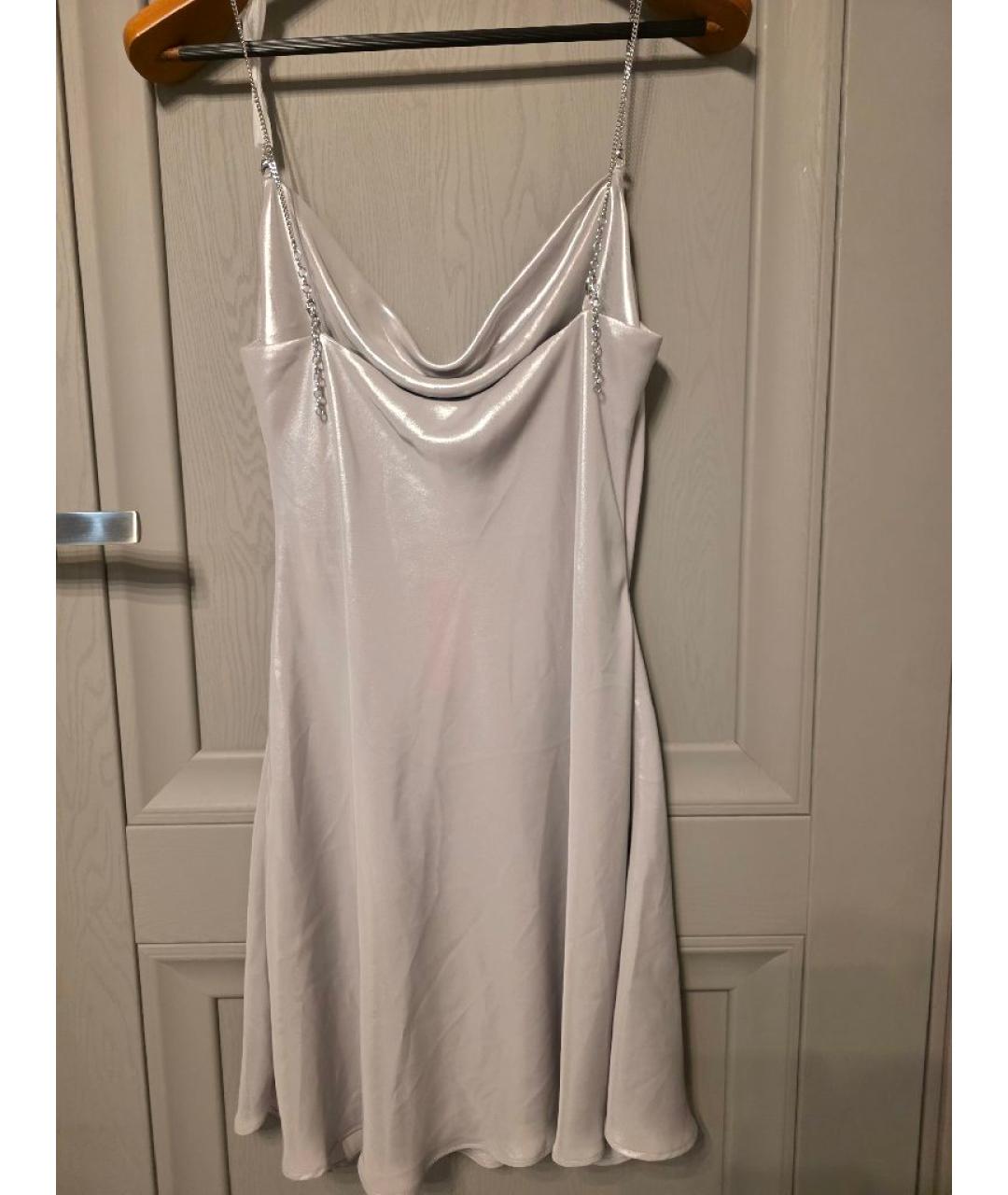 DIESEL Серебряное полиэстеровое повседневное платье, фото 2