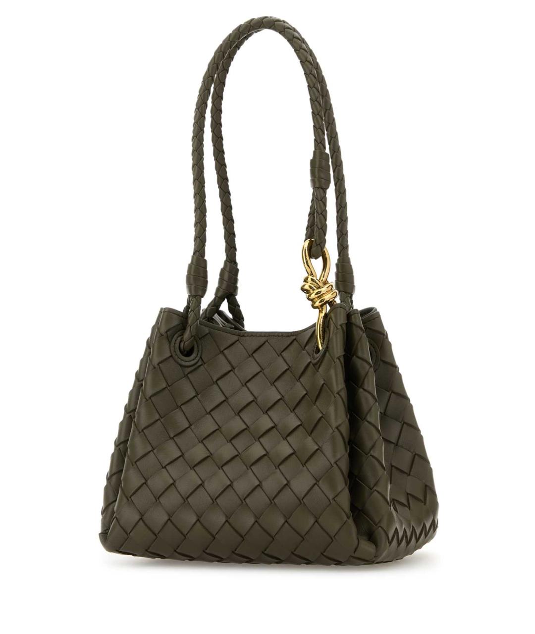 BOTTEGA VENETA Зеленая кожаная сумка с короткими ручками, фото 2