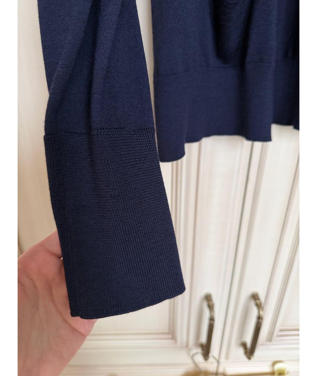 LORO PIANA Темно-синий шерстяной кардиган, фото 6