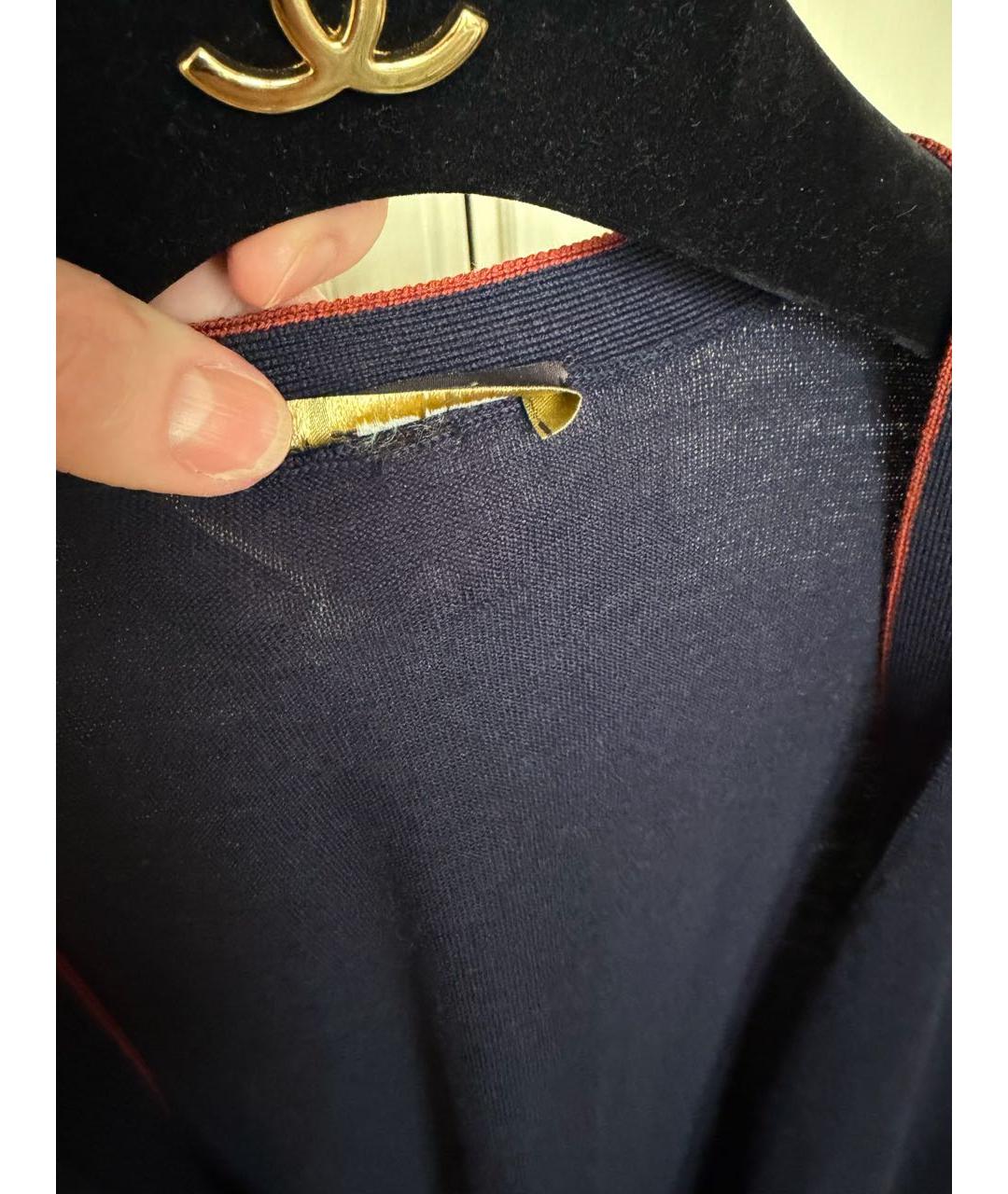 LORO PIANA Темно-синий шерстяной кардиган, фото 7