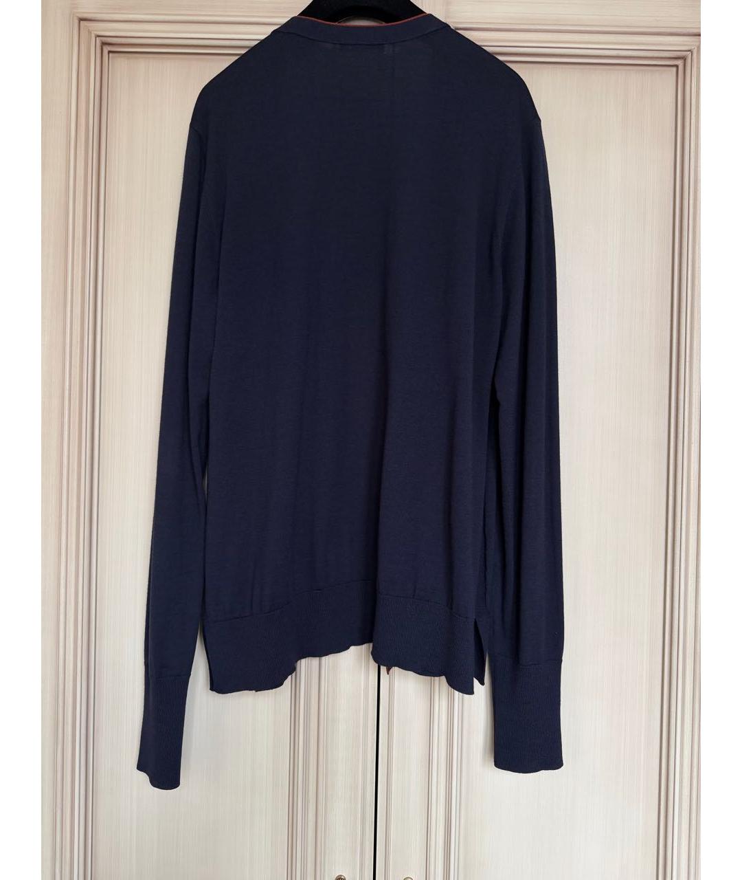 LORO PIANA Темно-синий шерстяной кардиган, фото 2