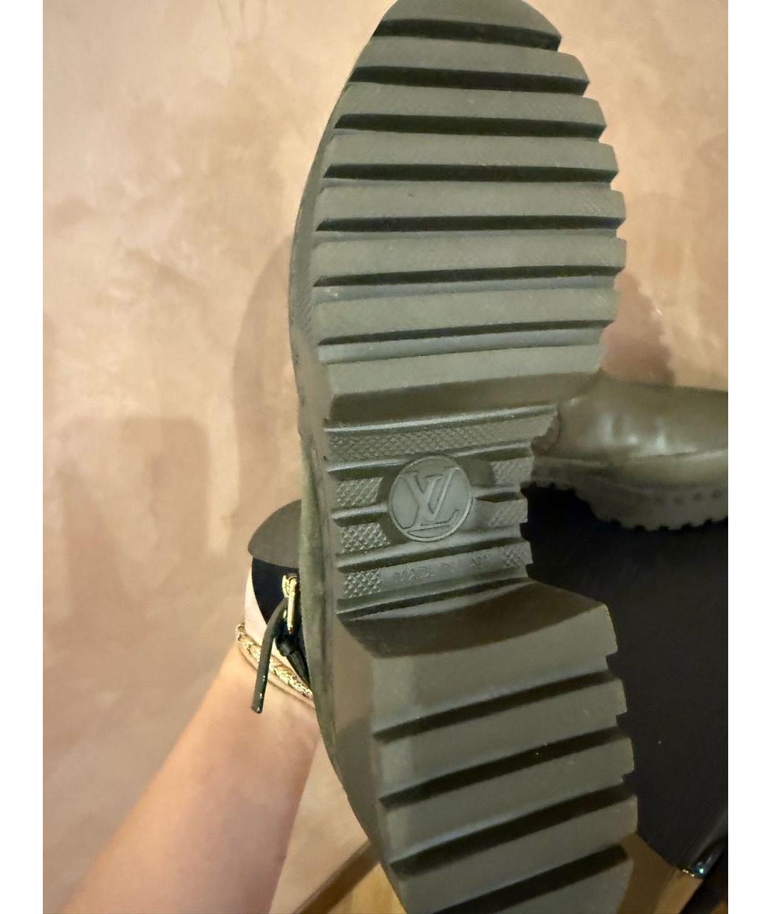 LOUIS VUITTON Хаки кожаные ботинки, фото 5