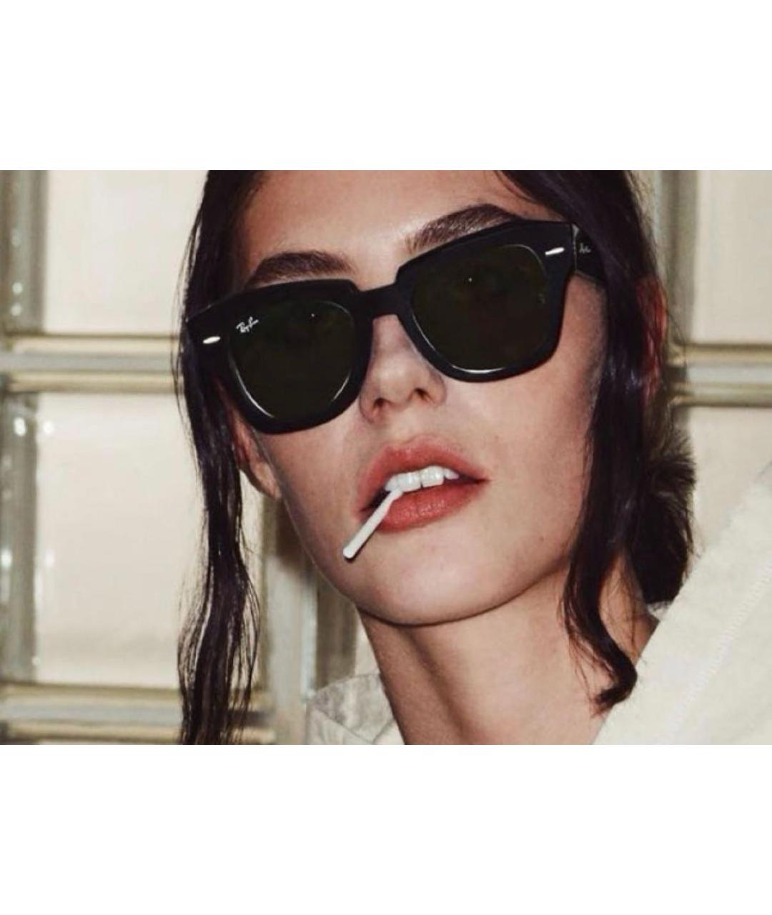 RAY BAN Черные солнцезащитные очки, фото 6