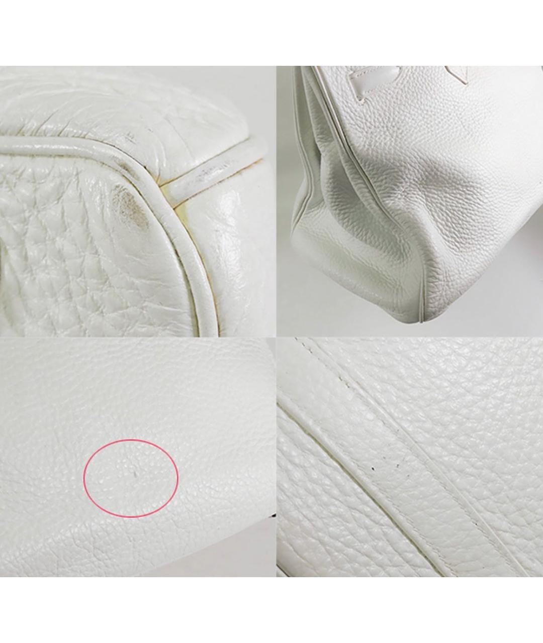 HERMES Белая кожаная сумка с короткими ручками, фото 5