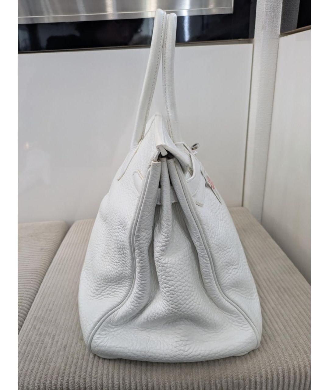 HERMES Белая кожаная сумка с короткими ручками, фото 2