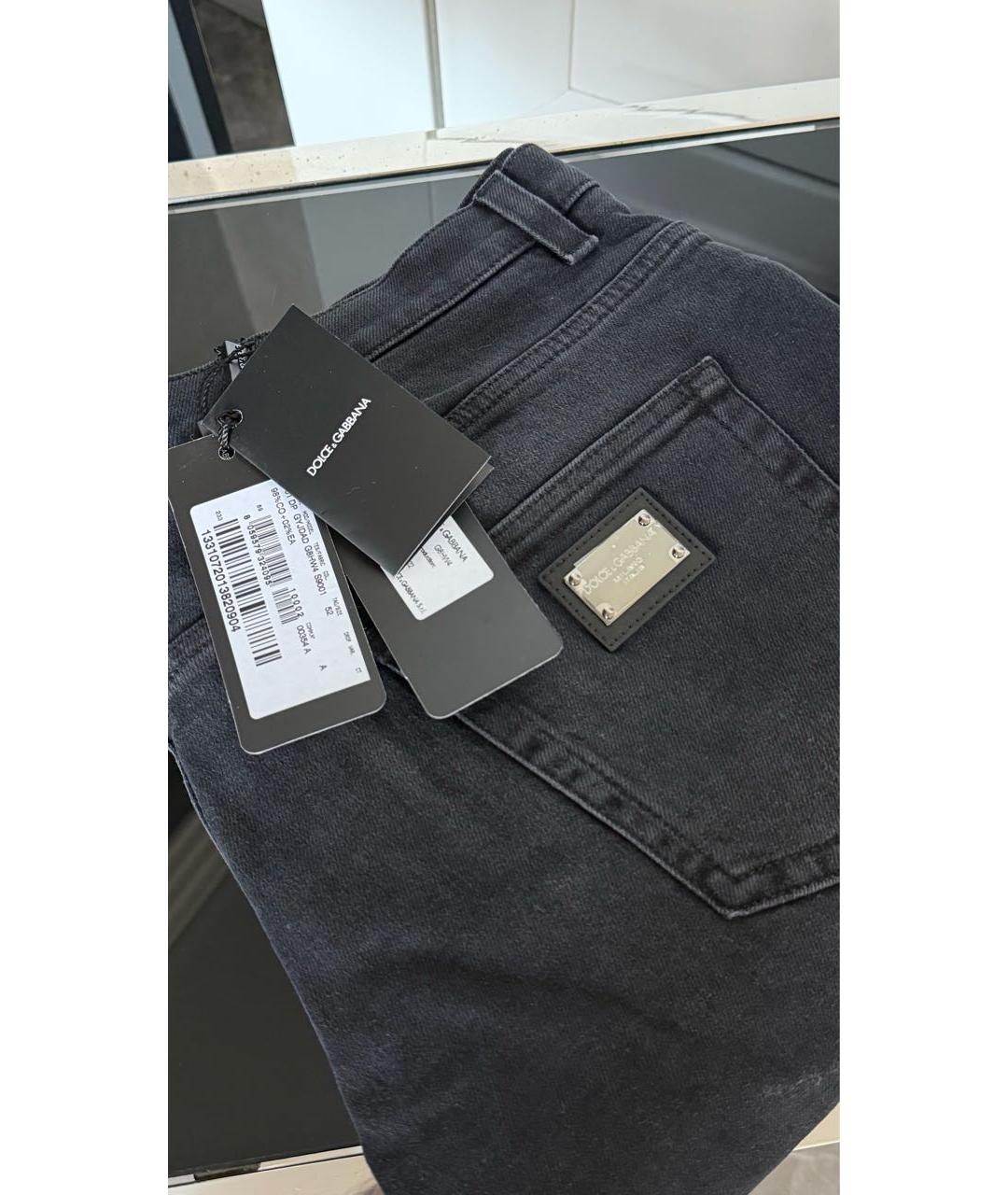 DOLCE&GABBANA Черные хлопковые прямые джинсы, фото 5