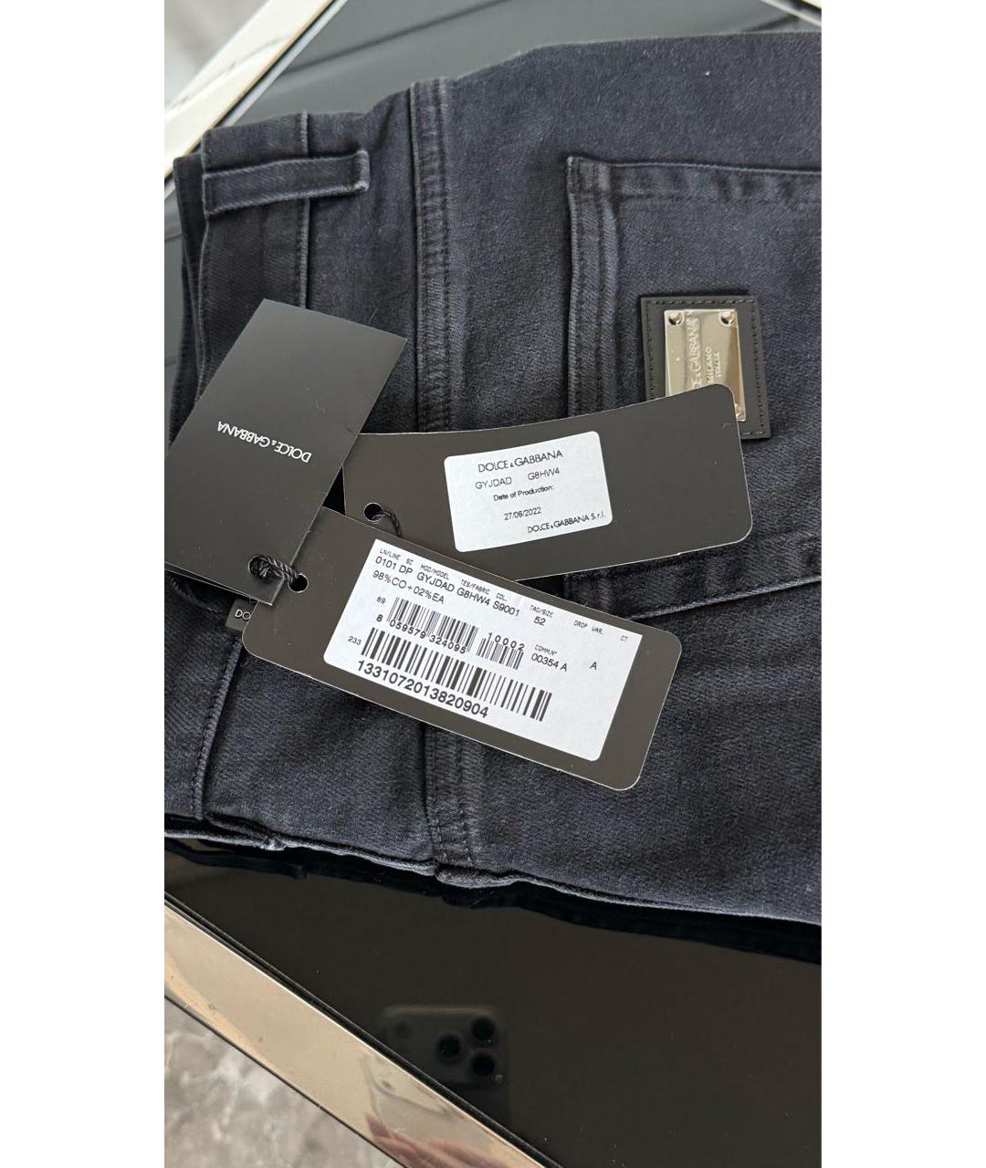 DOLCE&GABBANA Черные хлопковые прямые джинсы, фото 6