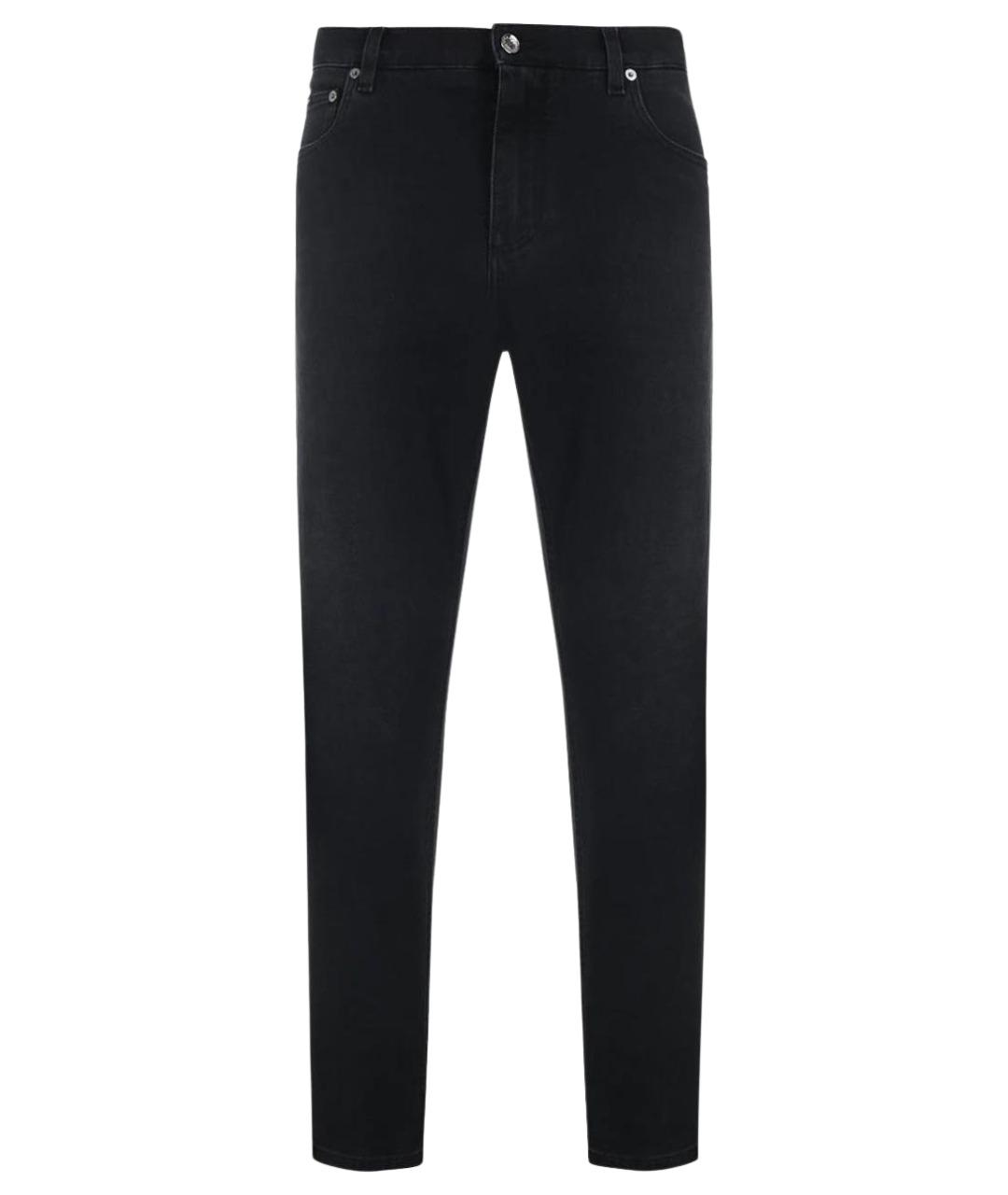 DOLCE&GABBANA Черные хлопковые прямые джинсы, фото 1