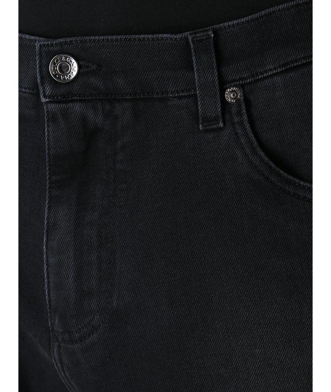DOLCE&GABBANA Черные хлопковые прямые джинсы, фото 4