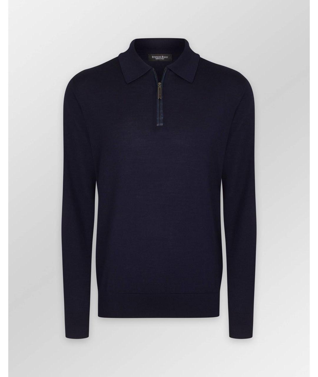 STEFANO RICCI Темно-синий кашемировый джемпер / свитер, фото 7