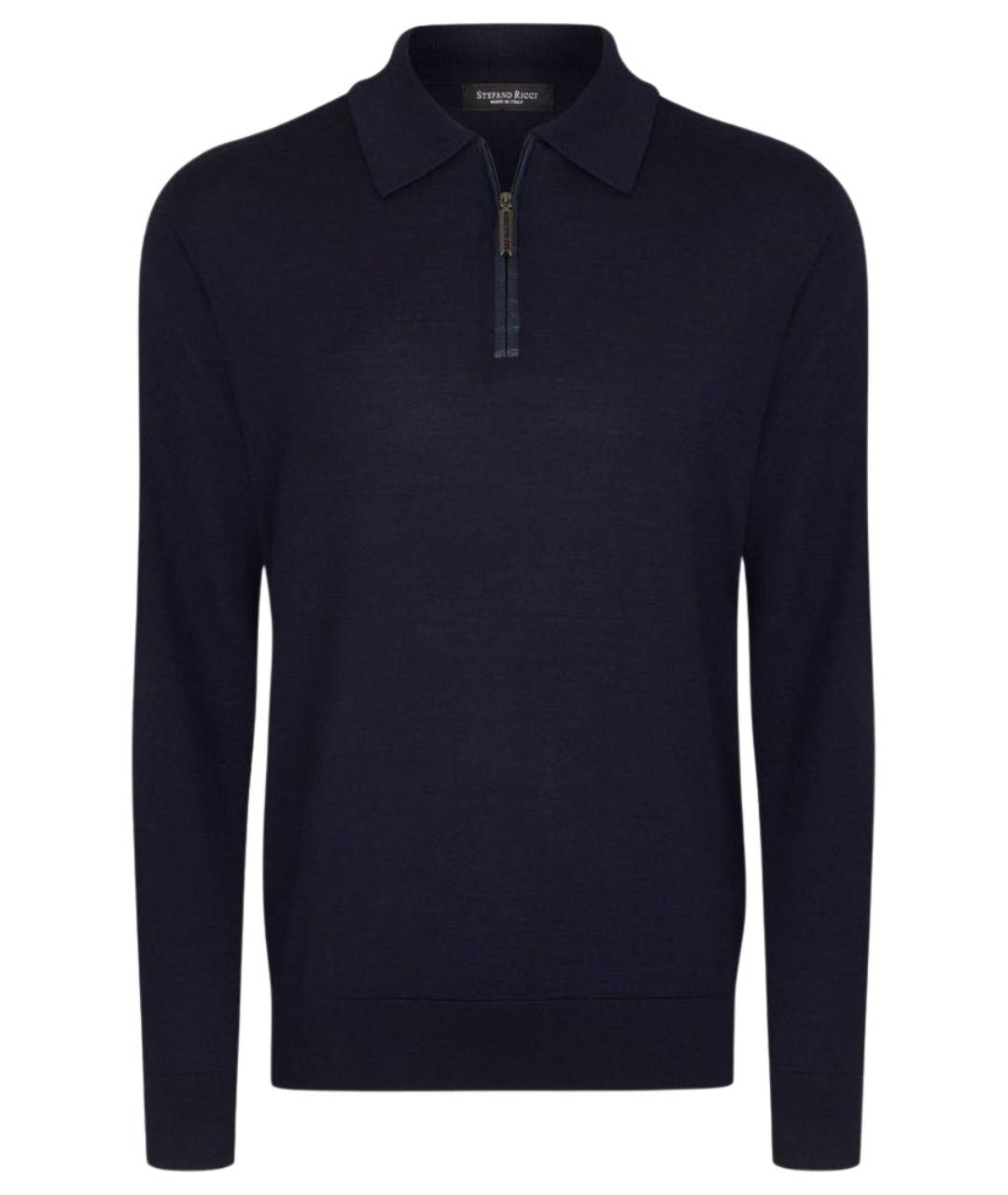 STEFANO RICCI Темно-синий кашемировый джемпер / свитер, фото 1