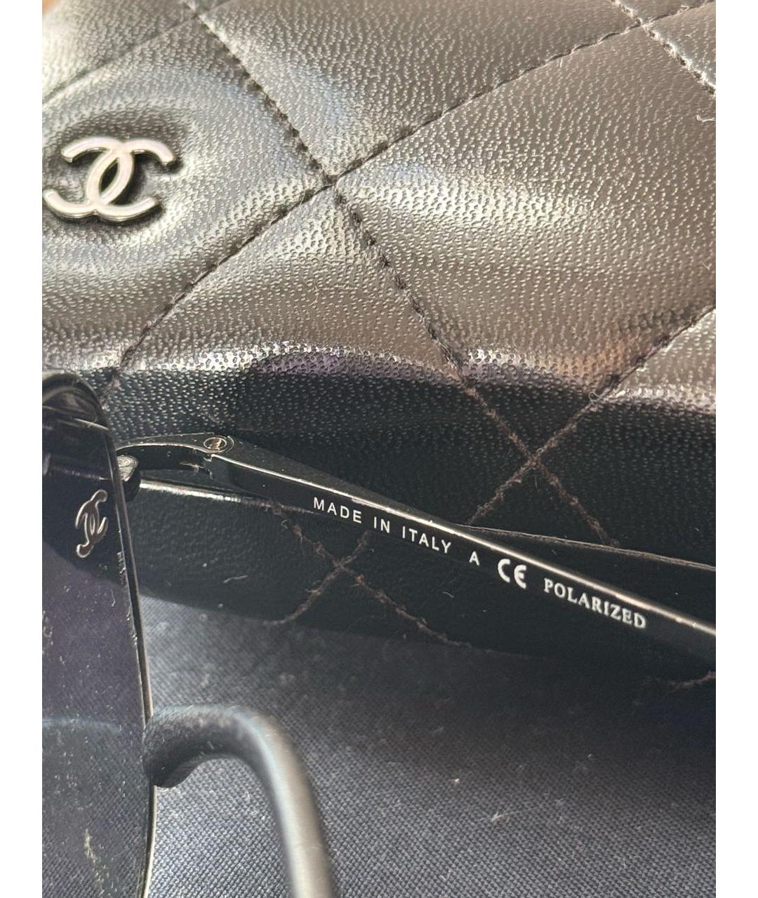 CHANEL Черные металлические солнцезащитные очки, фото 4