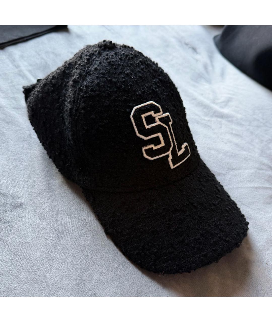 SAINT LAURENT Черная шерстяная кепка, фото 5