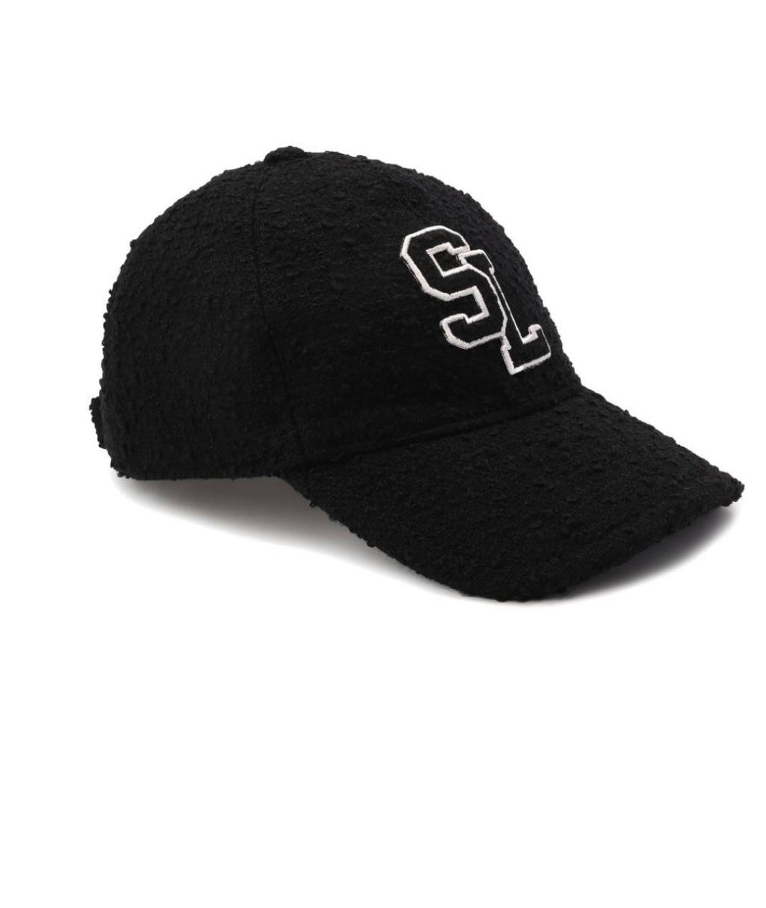 SAINT LAURENT Черная шерстяная кепка, фото 3