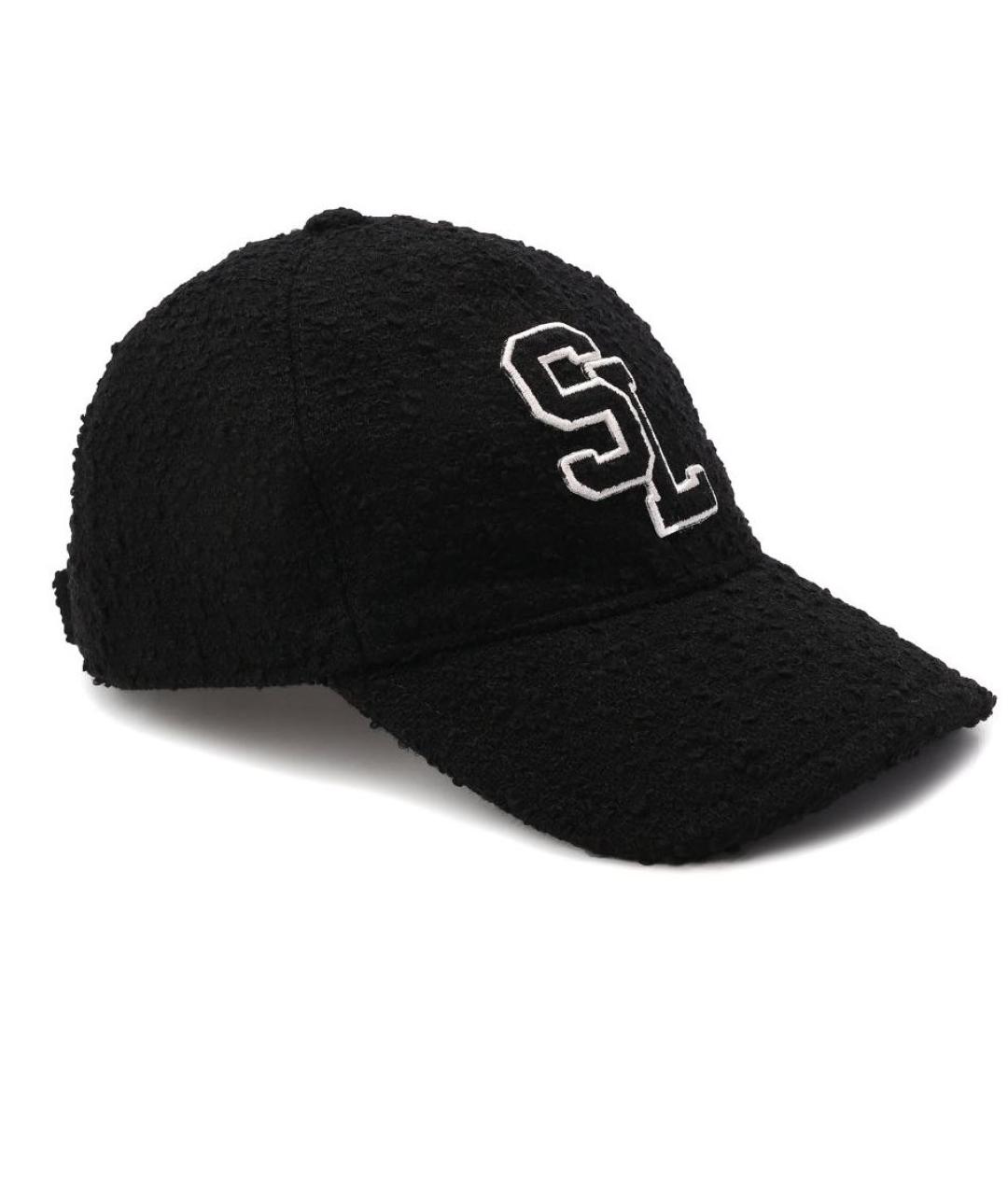 SAINT LAURENT Черная шерстяная кепка, фото 4