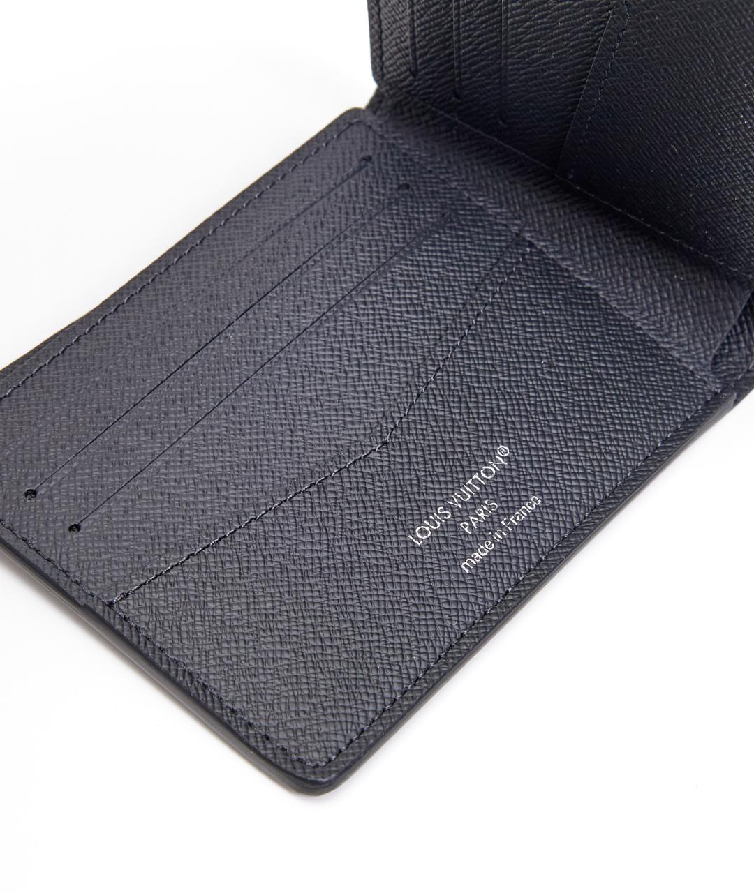 LOUIS VUITTON Черный кожаный кошелек, фото 3