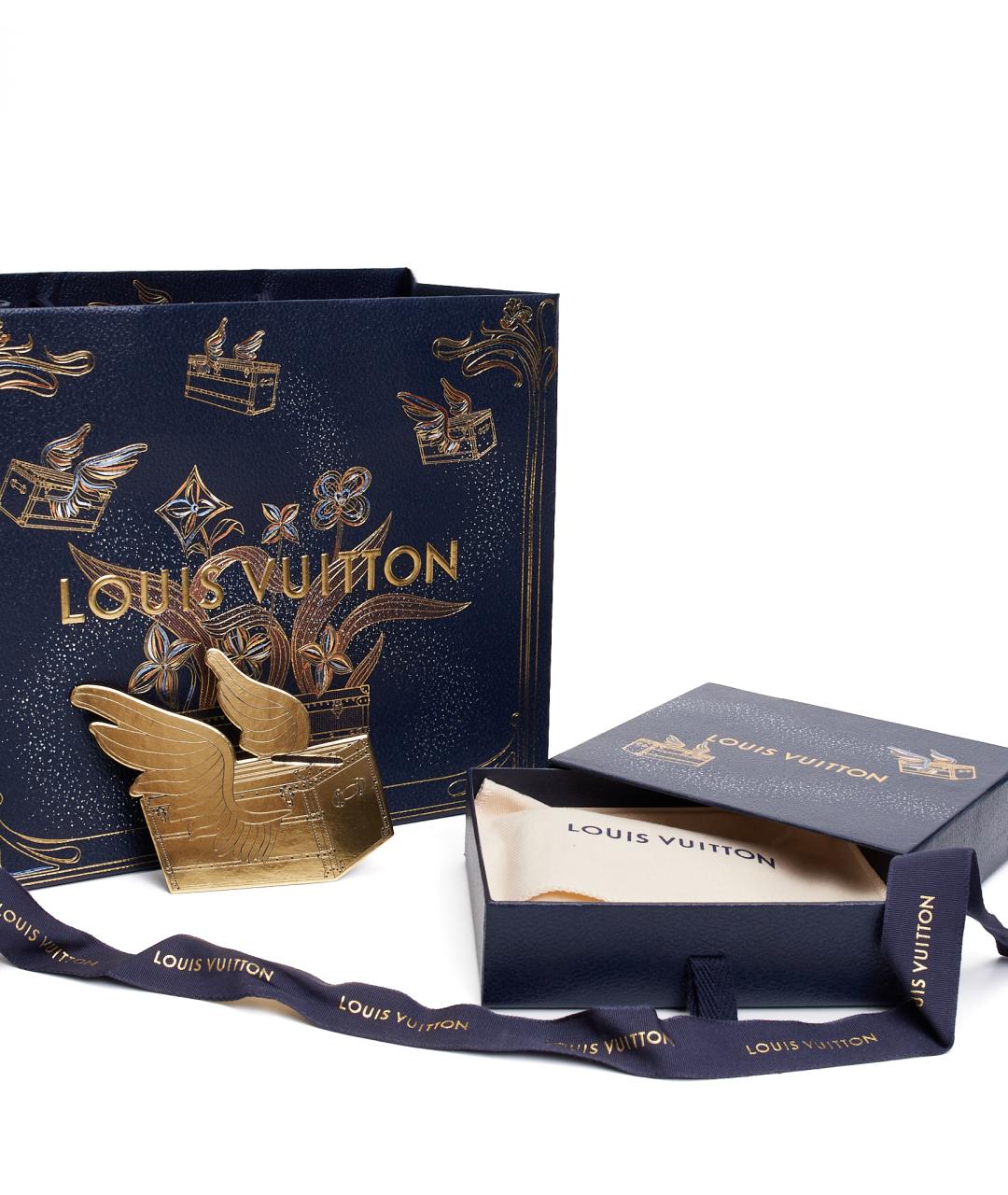 LOUIS VUITTON Черный кожаный кошелек, фото 6