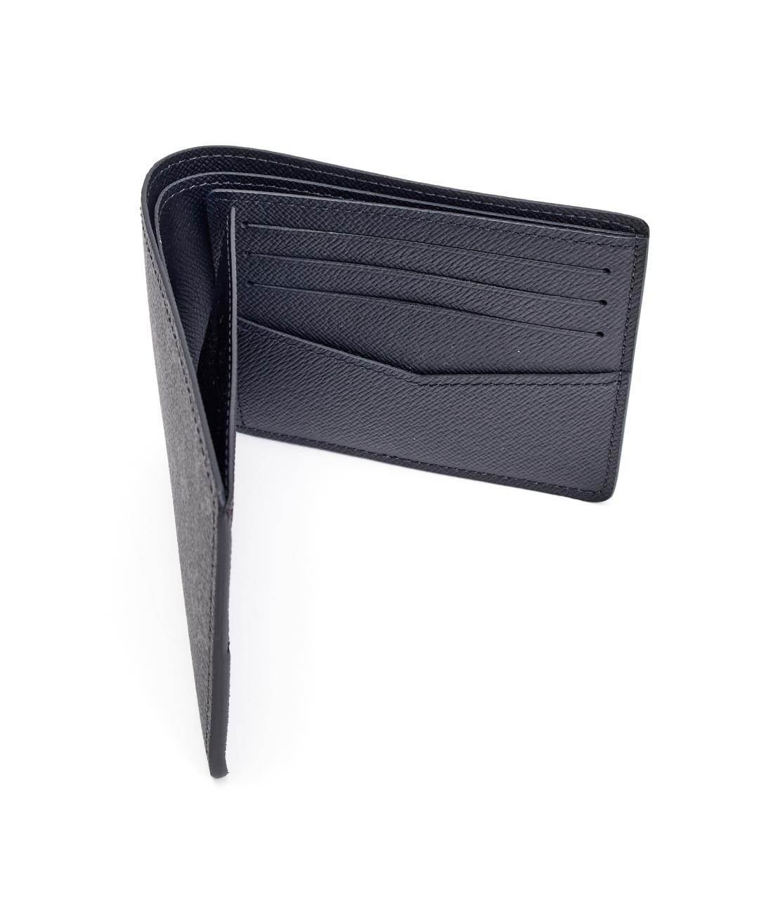 LOUIS VUITTON Черный кожаный кошелек, фото 5