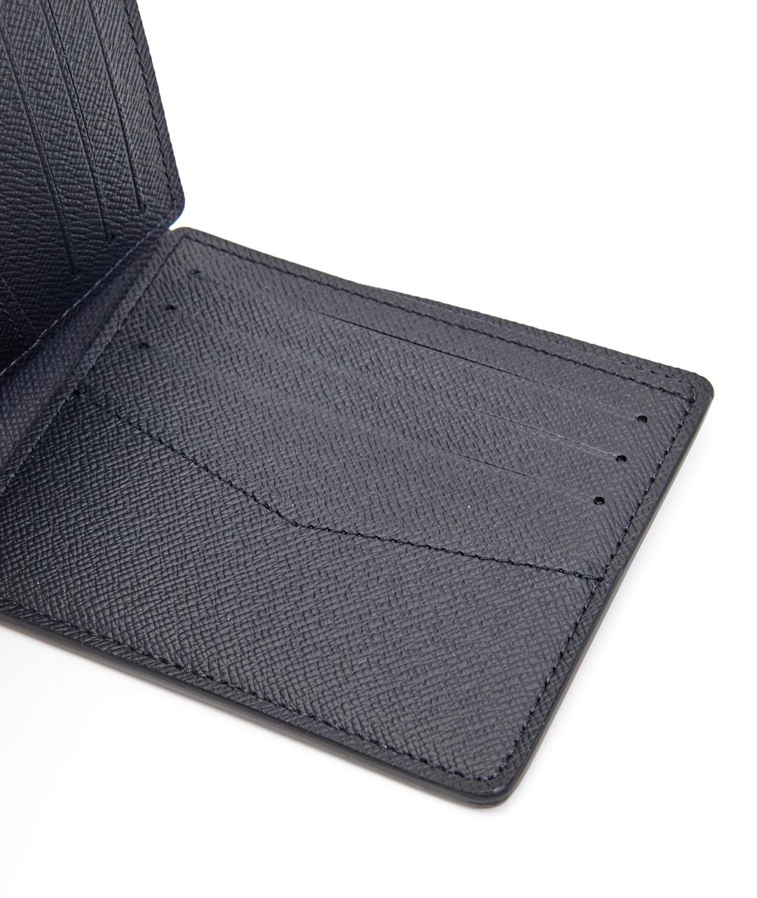 LOUIS VUITTON Черный кожаный кошелек, фото 4